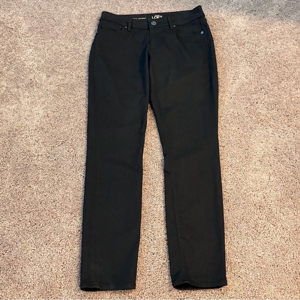 NWOT! LOFT Jet Black Straight-Leg Jeans